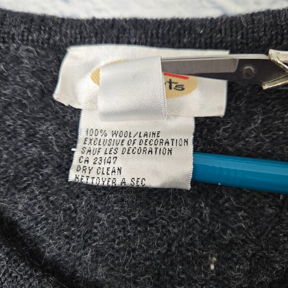 Vintage Talbots Embellished Wool Sweater Christmas made in Hong Kong sz Medium - Picture 5 of 11